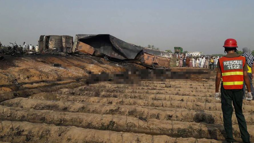 148 Dead in Pakistan-Oil Tanker Crashes and Explodes