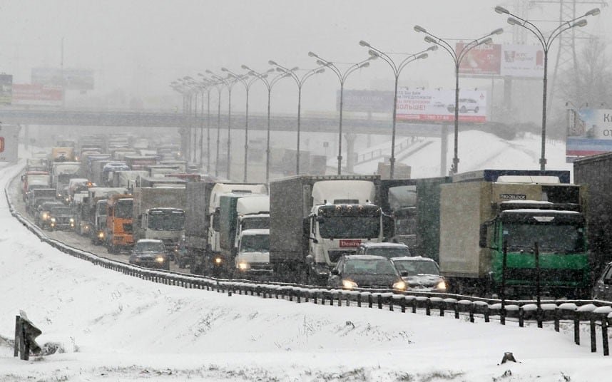 Snowstorm Causes Traffic Chaos in Denmark and Sweden