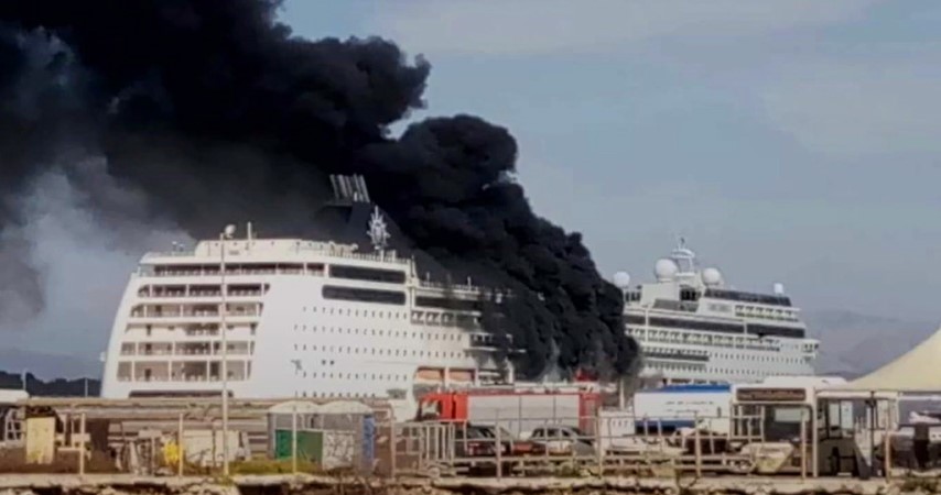 Major Fire Breaks Out on Ferry Near Greece